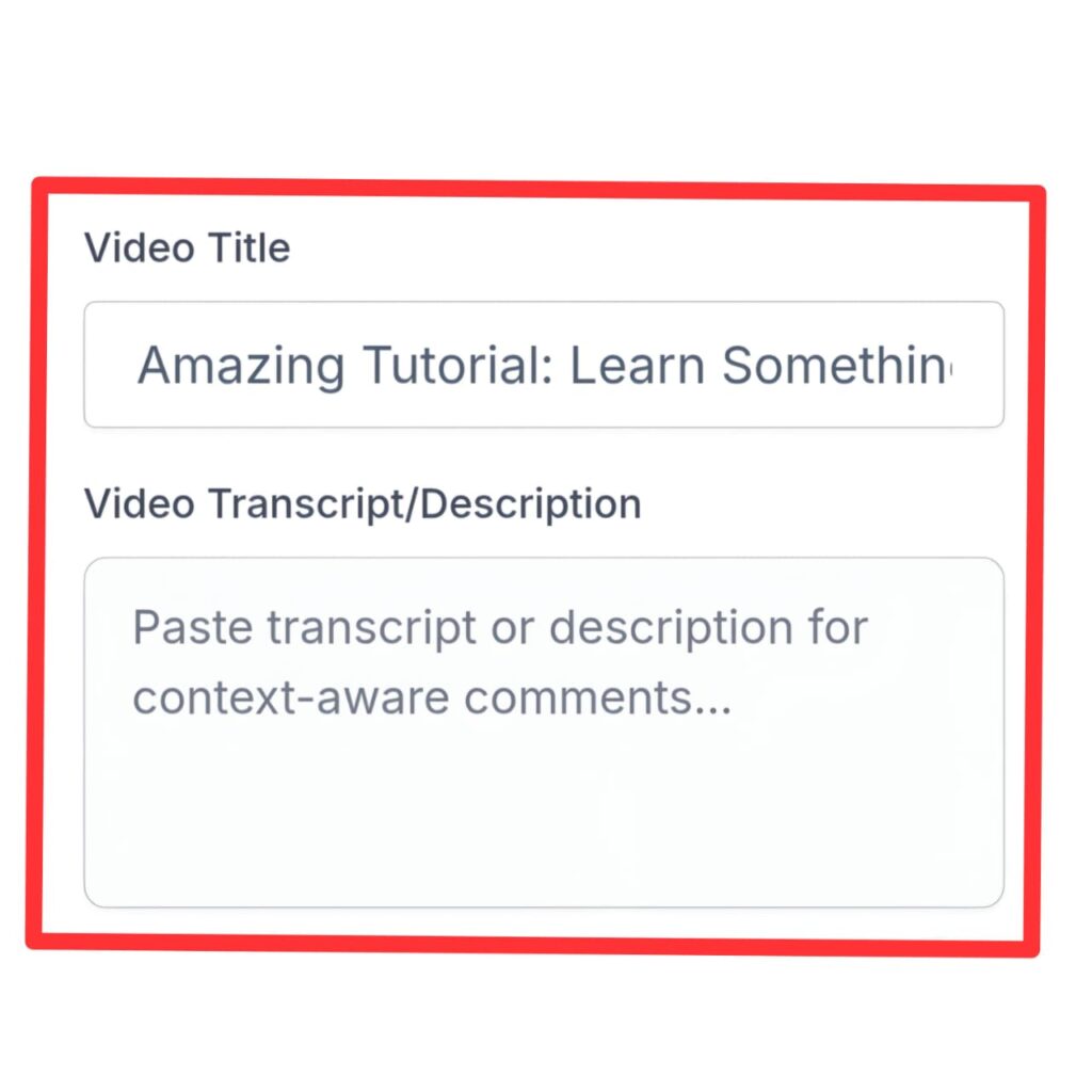 YouTube Comment Generator title and description optimizer