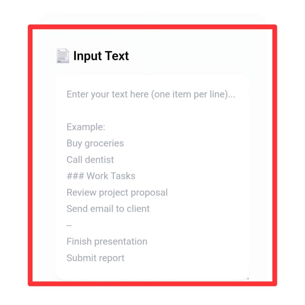 free text to checklist converter online