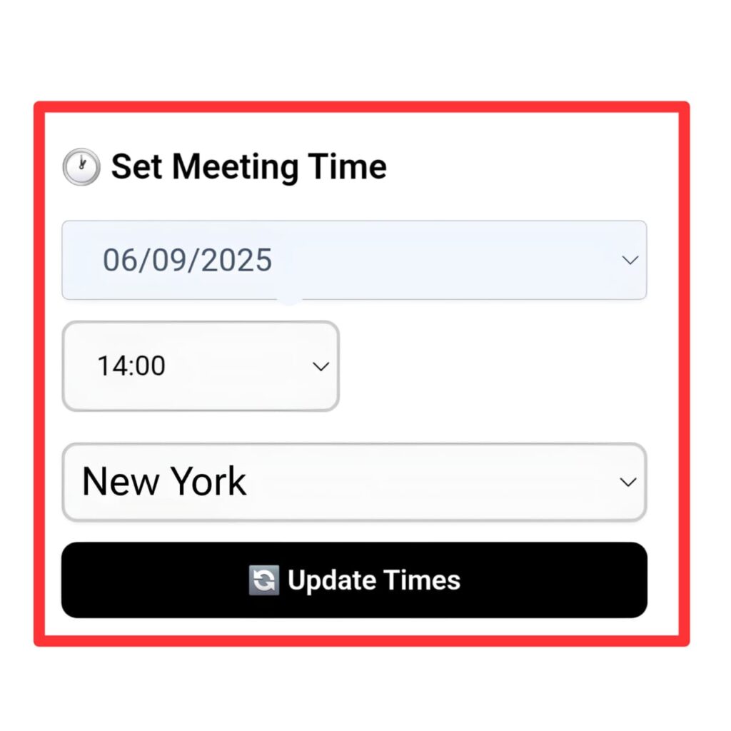 free Timezone meeting time finder